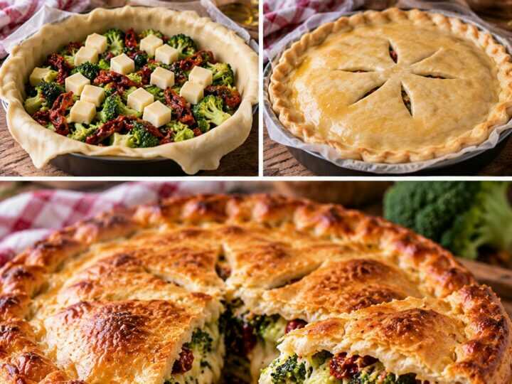 Pizza Rustica con Broccoli, Caciocavallo e Pomodori Secchi – Sicilia