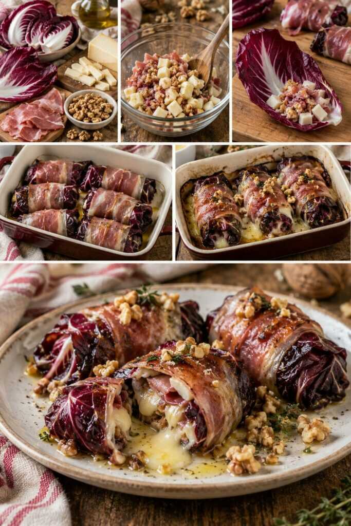 Involtini di Radicchio con Asiago, Speck e Noci – Veneto