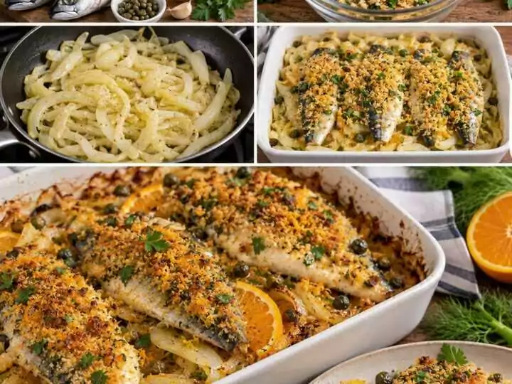 Sgombro Gratinato con Finocchi, Arancia e Pangrattato Aromatico – Sicilia
