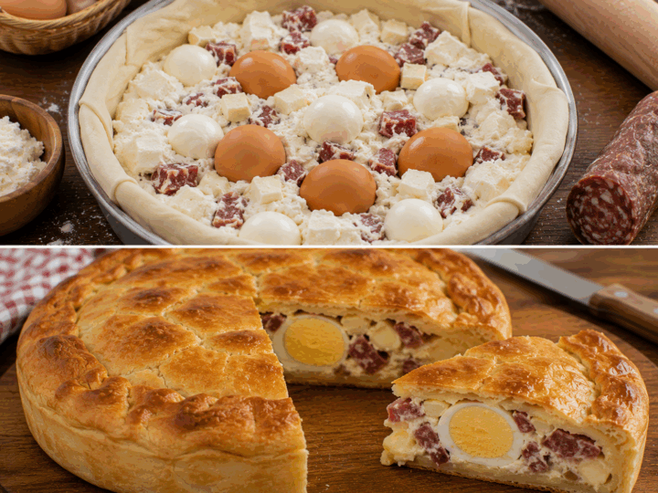 Pizza Chiena Irpina con Ricotta, Uova e Salame – Campania