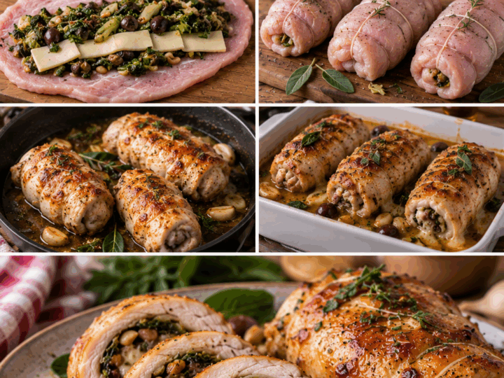 Rollè di Tacchino con Scarola, Provola, Olive e Pinoli – Campania