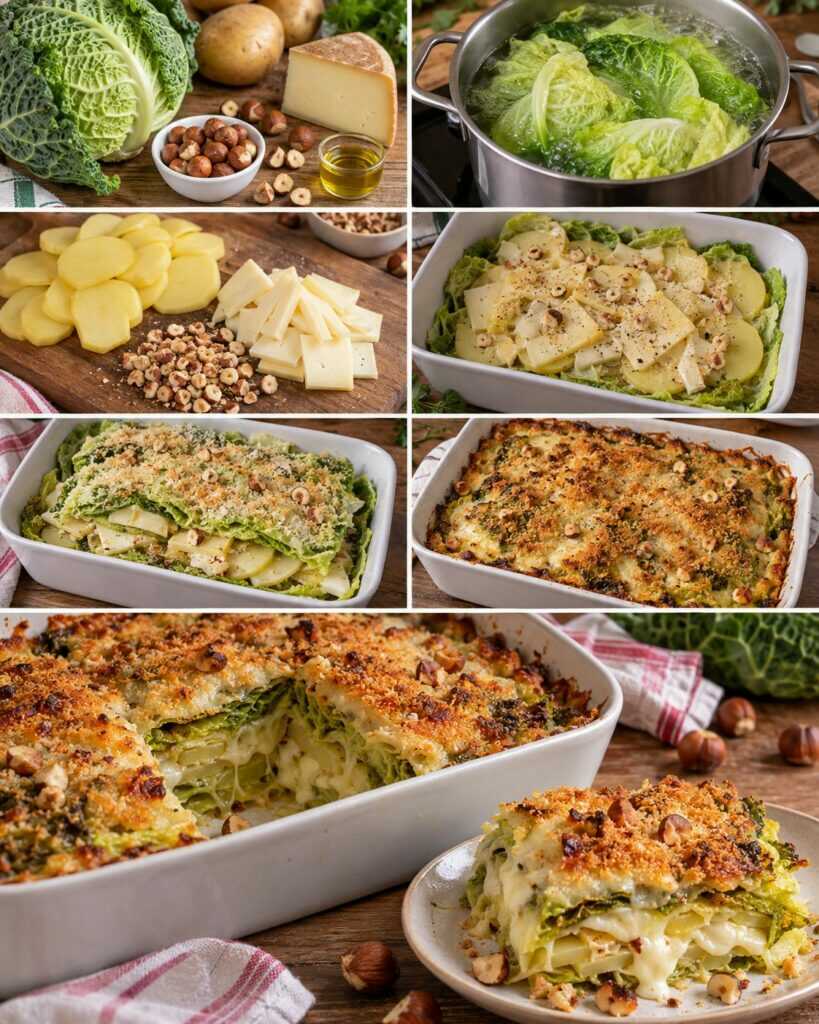 Verza al Forno a Strati con Fontina, Patate e Nocciole – Valle d’Aosta