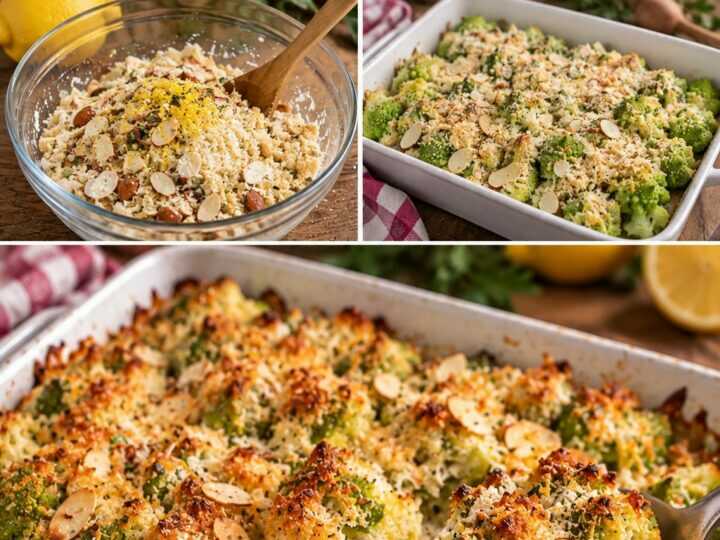 Cavolo Romanesco Gratinato con Pecorino, Limone e Mandorle – Lazio