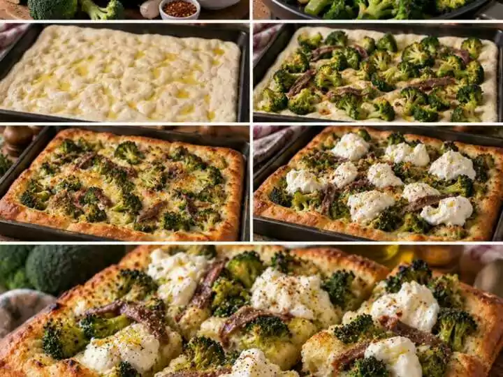 Pizza in Teglia con Broccoli, Burrata e Acciughe – Campania