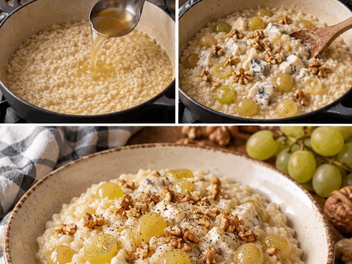 Risotto all’Uva Bianca con Gorgonzola Dolce e Noci – Lombardia