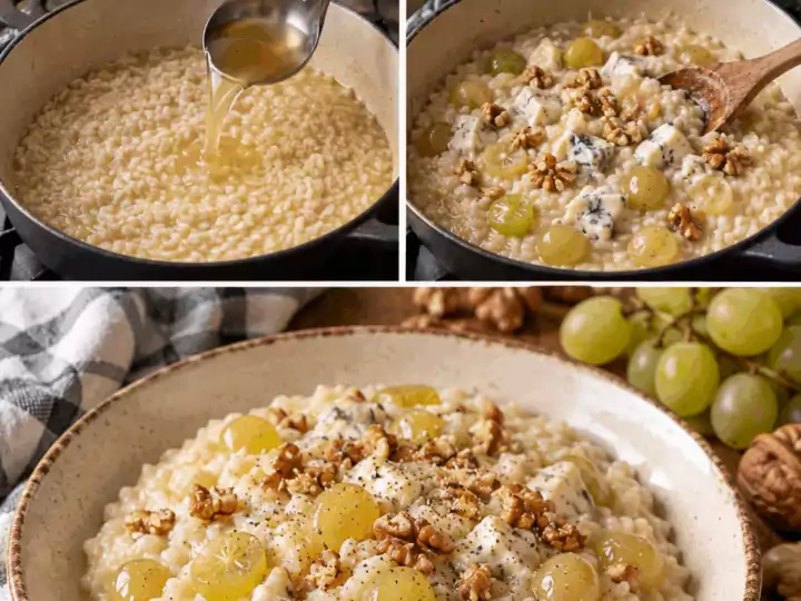 Risotto all’Uva Bianca con Gorgonzola Dolce e Noci – Lombardia