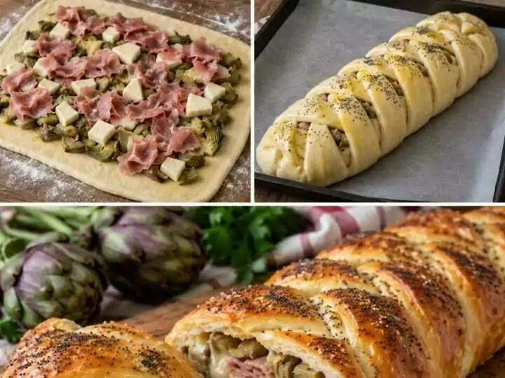 Treccia Salata Soffice con Carciofi, Scamorza e Prosciutto – Lazio