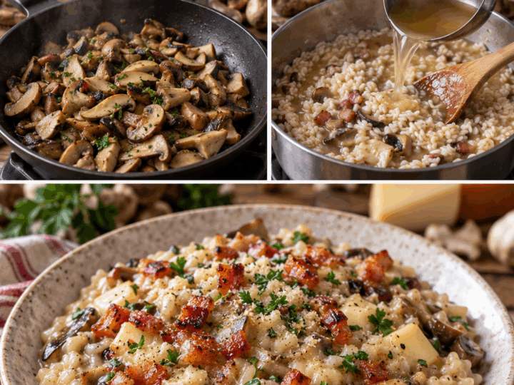 Risotto ai Funghi Misti con Scamorza Affumicata e Guanciale – Umbria