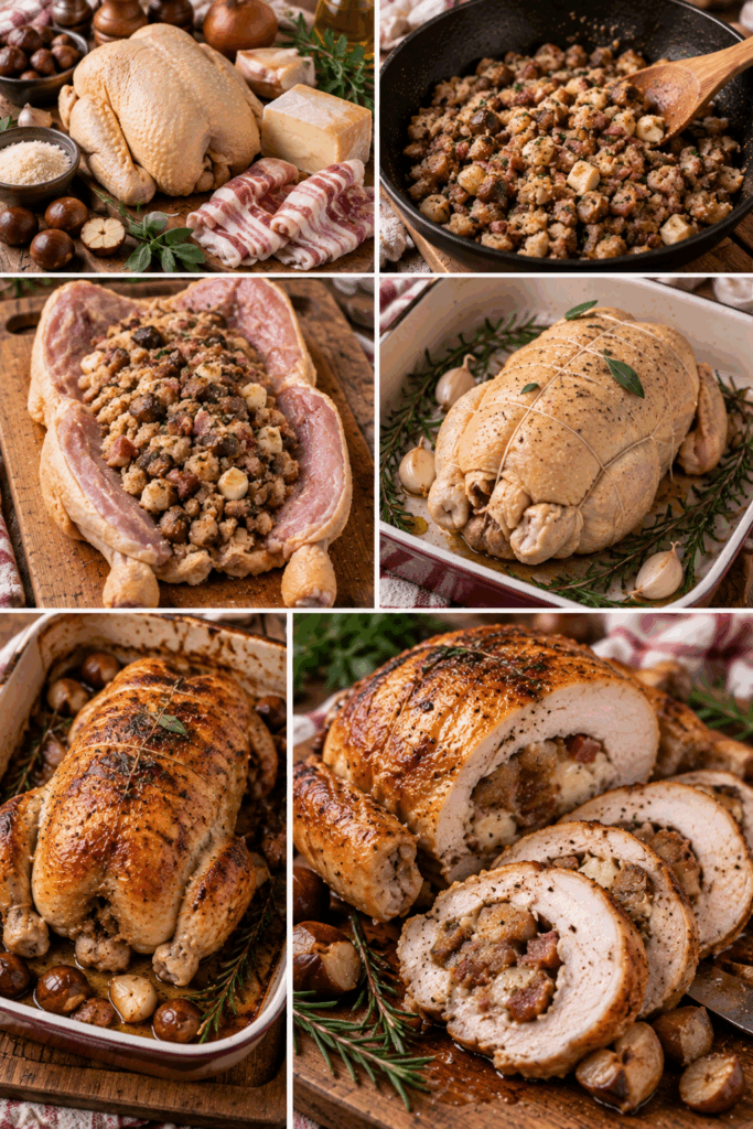 Pollo Ripieno di Castagne, Taleggio e Pancetta – Lombardia