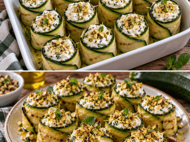 Rotolini di Zucchine Marinate con Robiola e Pistacchi – Piemonte