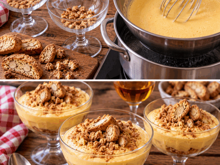 Coppa di Zabaione al Vin Santo con Cantucci Sbriciolati – Toscana