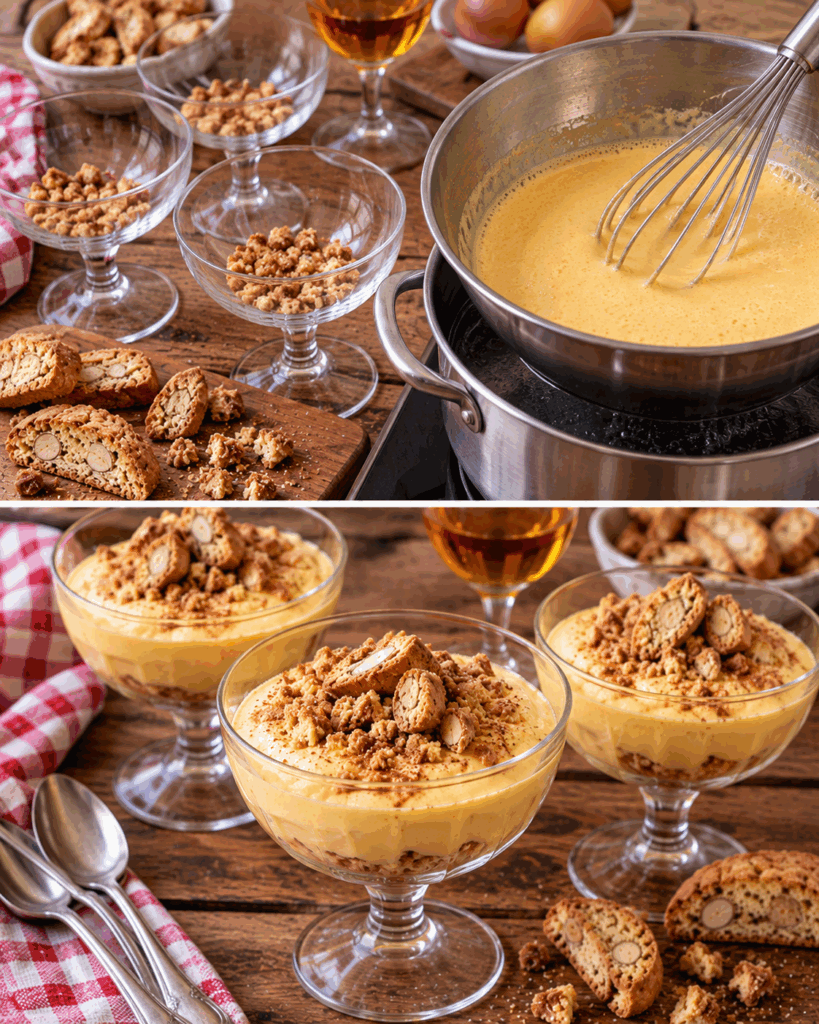 Coppa di Zabaione al Vin Santo con Cantucci Sbriciolati – Toscana