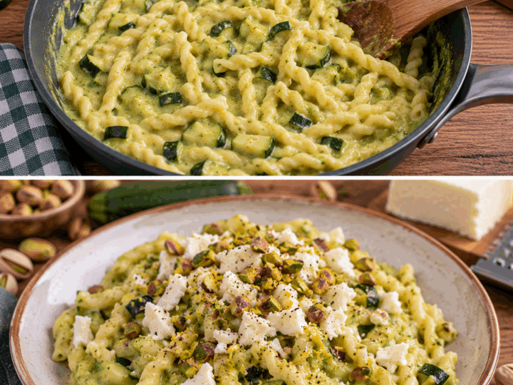 Busiate con Crema di Zucchine, Ricotta Salata e Pistacchi – Sicilia