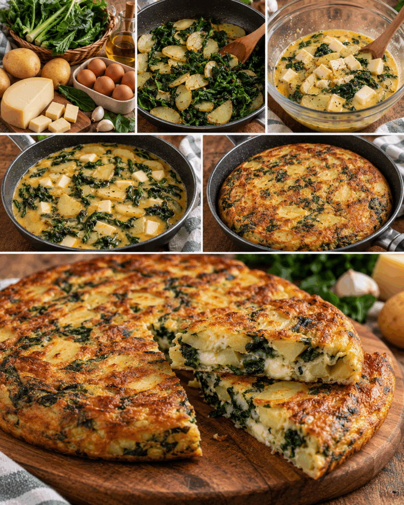 Frittata Rustica con Patate, Cicoria e Caciocavallo – Puglia