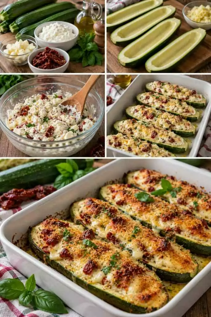 Zucchine Ripiene di Ricotta, Provola e Pomodori Secchi – Campania