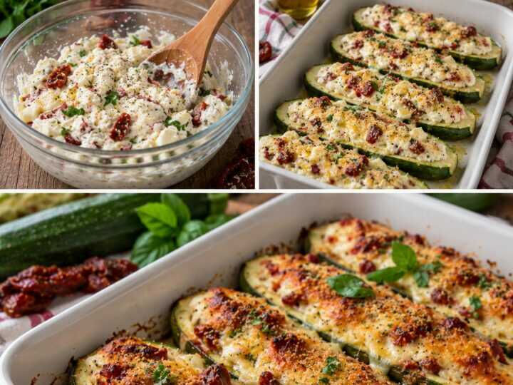 Zucchine Ripiene di Ricotta, Provola e Pomodori Secchi – Campania
