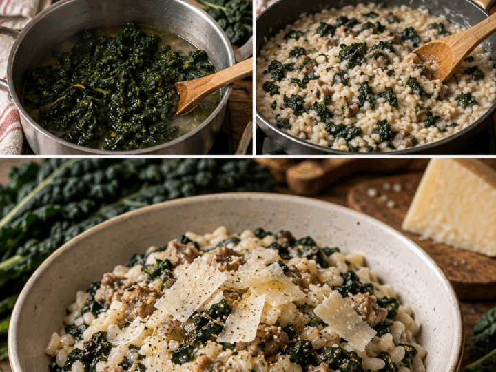 Risotto con Cavolo Nero, Salsiccia e Pecorino Toscano – Toscana
