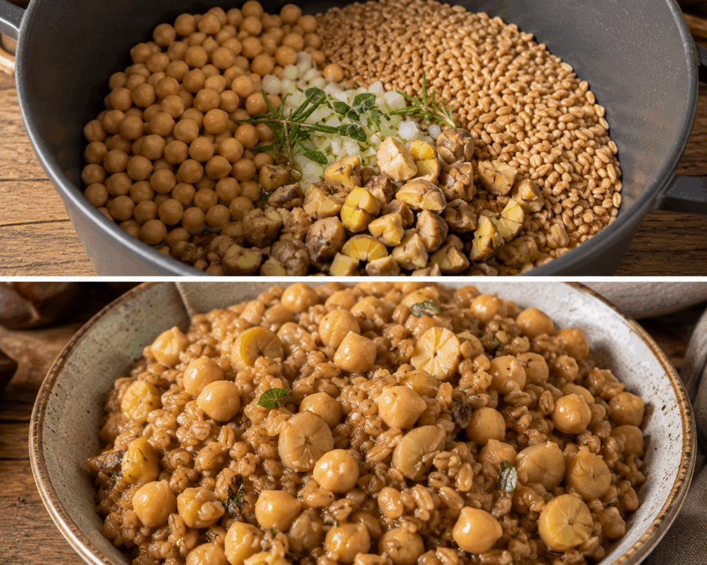 Farro con Ceci e Castagne alla Spoletina – Umbria
