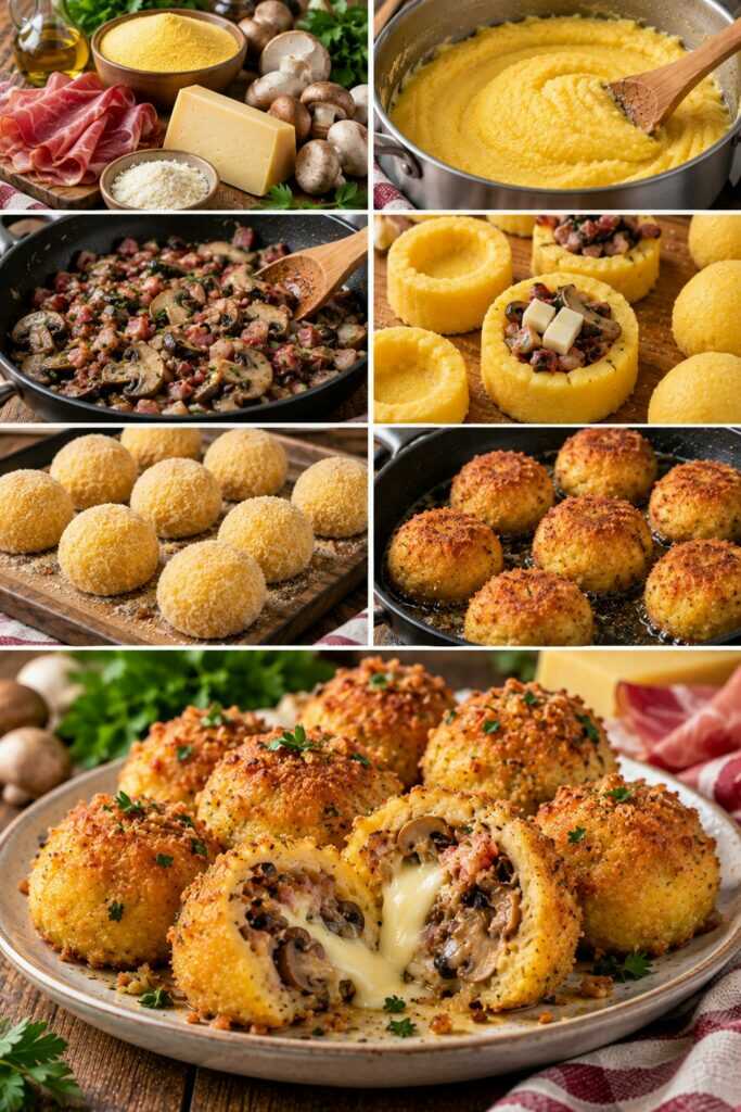 Bocconcini di Polenta Ripieni di Montasio, Funghi e Speck – Friuli-Venezia Giulia