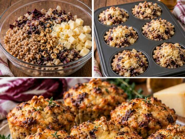 Tortini di Farro con Radicchio, Asiago e Noci – Veneto