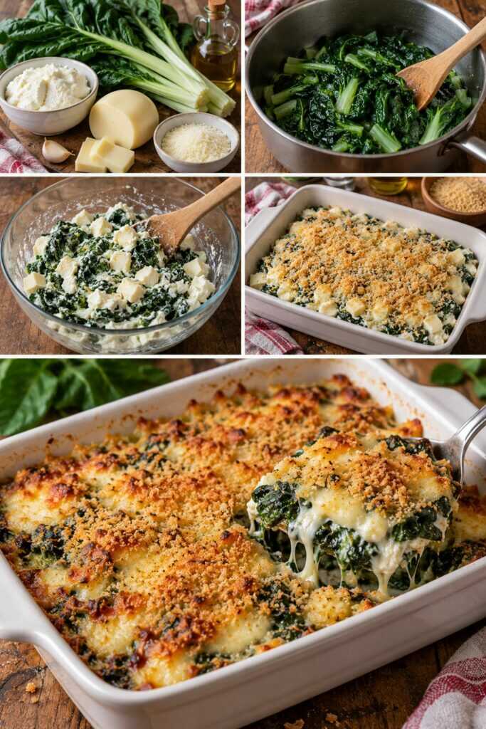 Bietole Gratinate con Ricotta, Scamorza e Mollica Croccante – Toscana