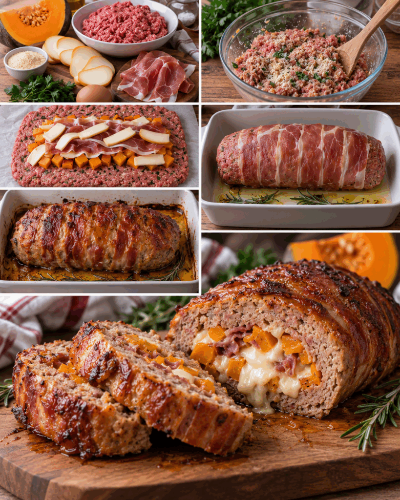 Polpettone di Manzo con Zucca, Scamorza e Speck – Lombardia