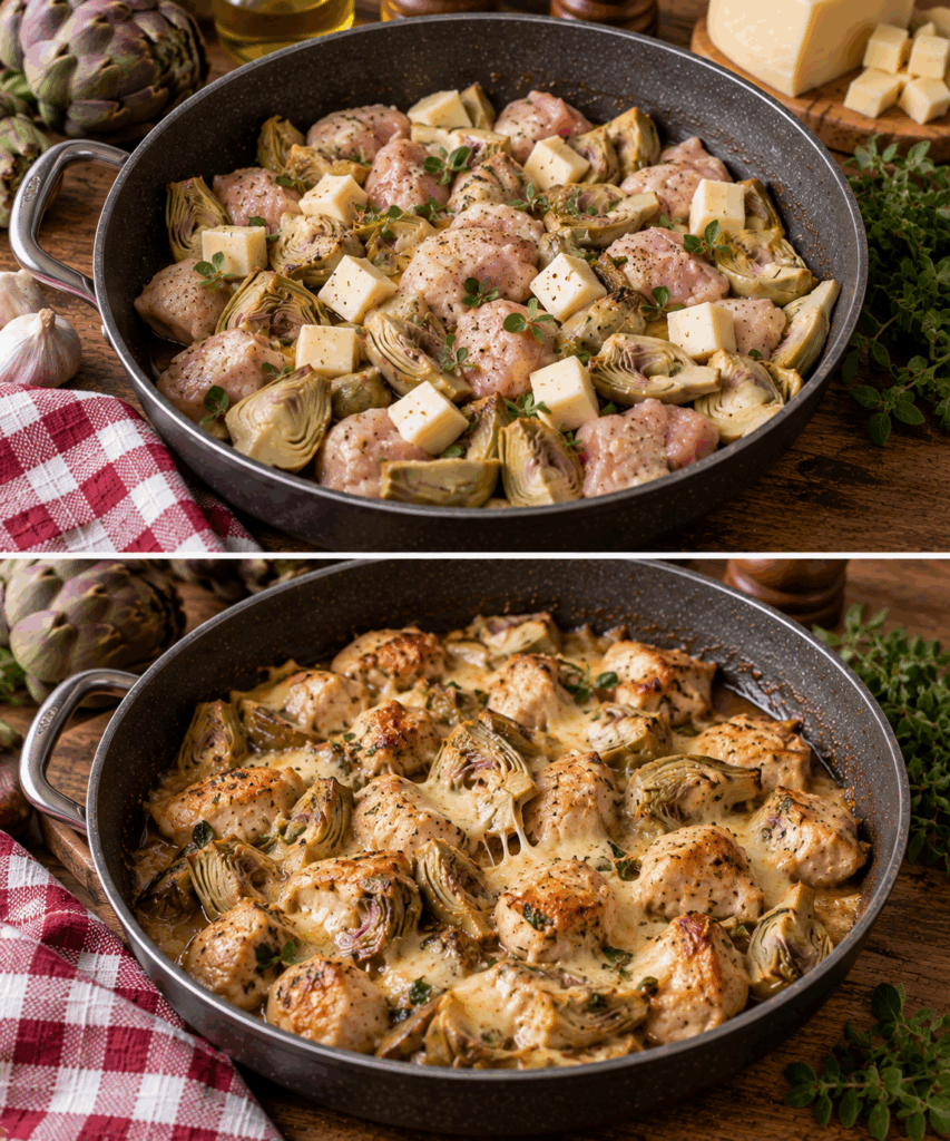 Bocconcini di Pollo con Carciofi, Provolone e Maggiorana – Campania