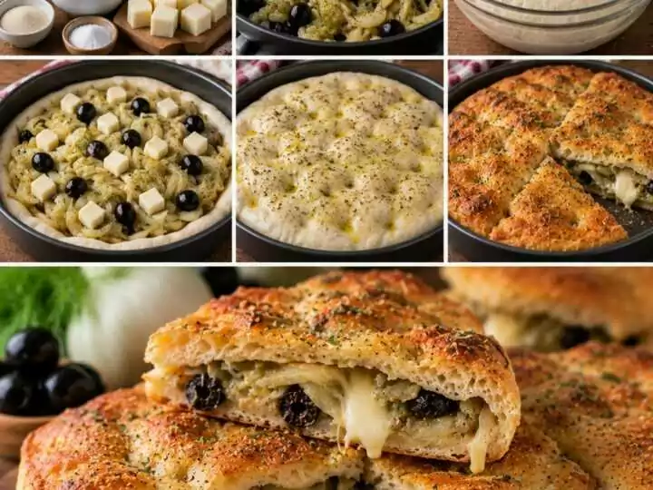 Focaccia Ripiena con Finocchi, Provola e Olive Nere