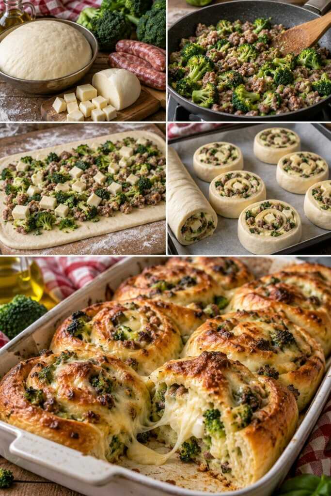 Girelle Lievitate con Broccoli, Provola e Salsiccia – Campania