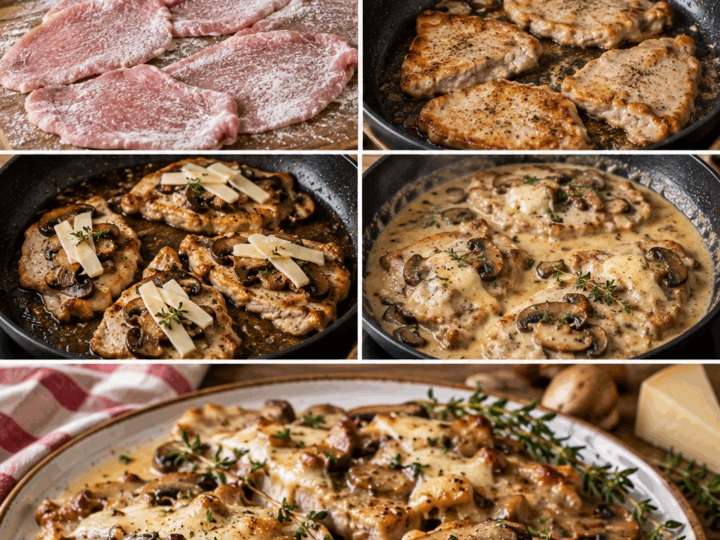 Scaloppine di Vitello con Porcini, Toma e Timo – Piemonte