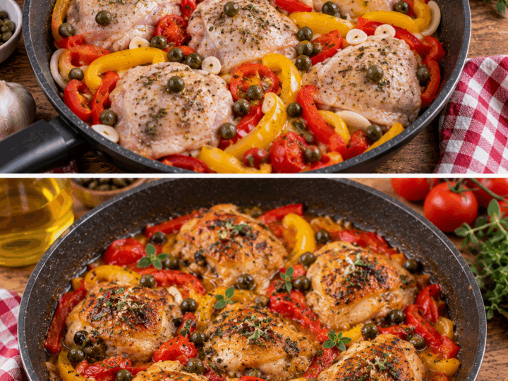 Pollo in Tegame con Peperoni, Capperi e Origano – Calabria