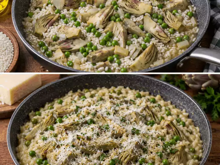 Riso con Carciofi, Piselli e Pecorino – Lazio