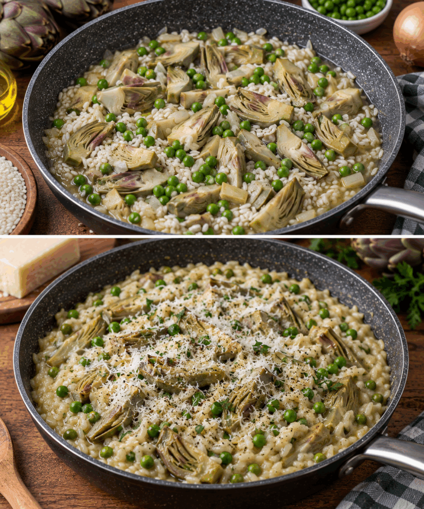 Riso con Carciofi, Piselli e Pecorino – Lazio