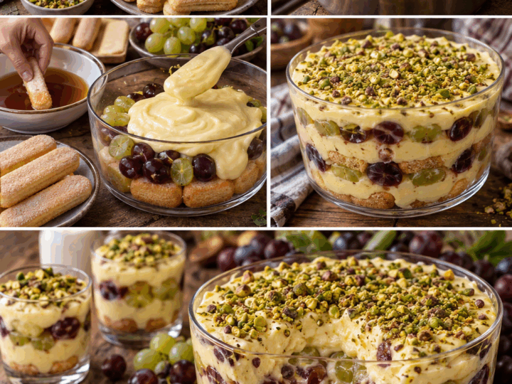 Zuppa Inglese all’Uva con Crema al Marsala e Pistacchi – Sicilia
