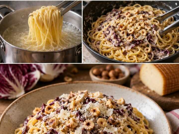 Tagliolini con Radicchio, Ricotta Affumicata e Nocciole – Veneto
