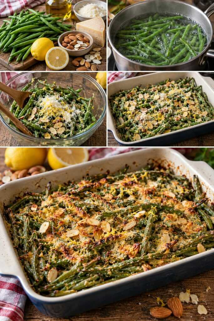 Fagiolini al Forno con Parmigiano, Mandorle e Limone – Puglia