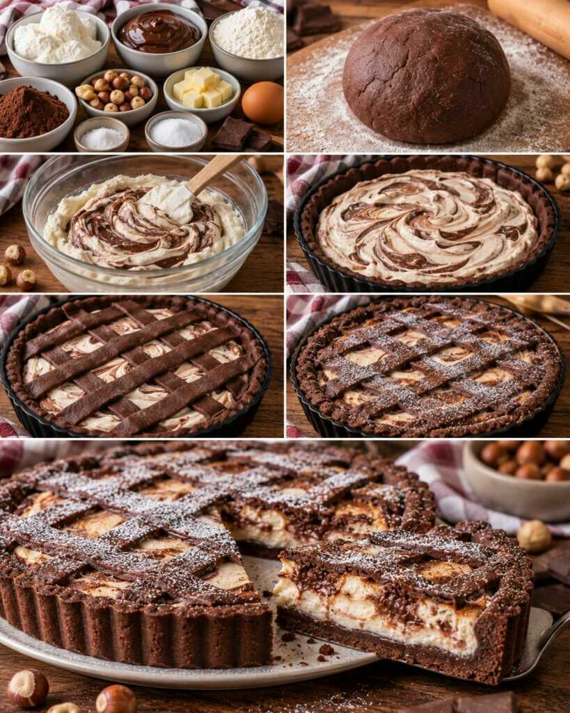 Crostata al Cacao con Crema di Nocciole e Ricotta – Piemonte