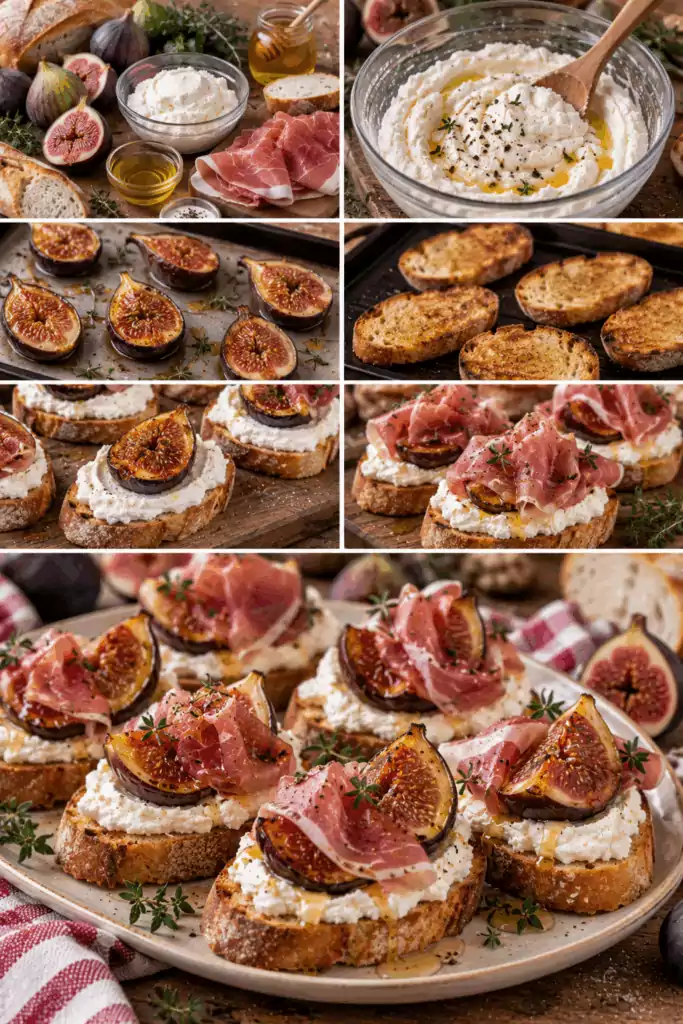 Crostini con Ricotta Montata, Fichi Arrosto e Prosciutto Crudo – Toscana