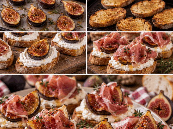 Crostini con Ricotta Montata, Fichi Arrosto e Prosciutto Crudo – Toscana