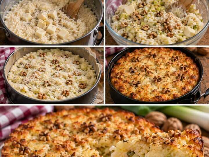 Torta di Riso Salata con Porri, Taleggio e Noci – Lombardia