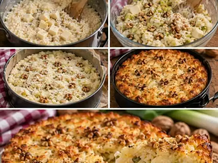 Torta di Riso Salata con Porri, Taleggio e Noci – Lombardia