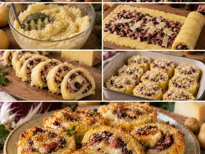 Girelle Salate di Patate con Radicchio, Asiago e Speck – Veneto