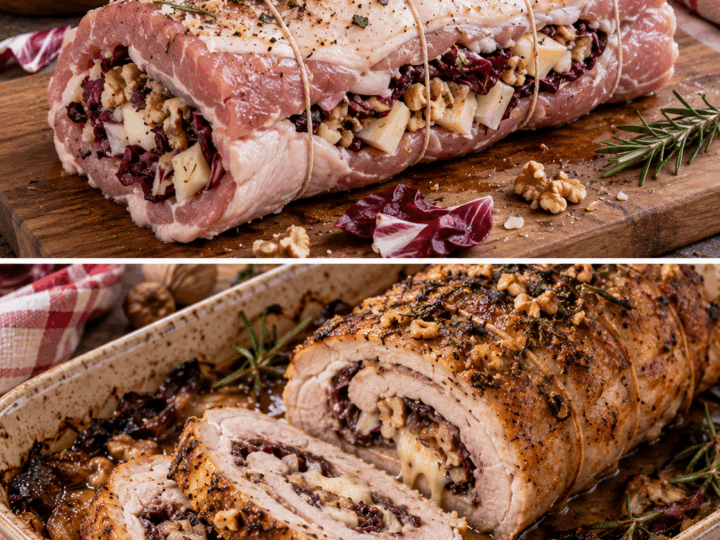Lonza di Maiale Ripiena di Radicchio, Scamorza e Noci – Veneto