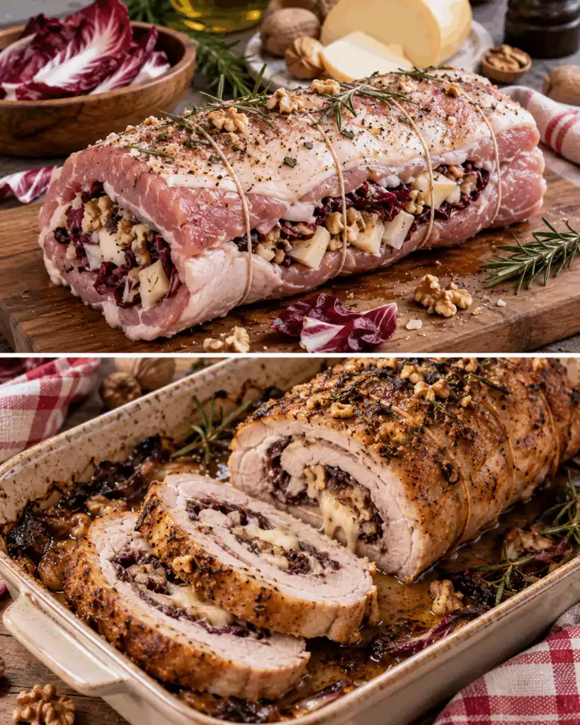 Lonza di Maiale Ripiena di Radicchio, Scamorza e Noci – Veneto