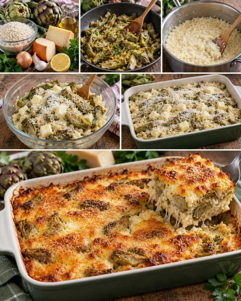 Riso al Forno con Carciofi, Scamorza Affumicata e Parmigiano – Lazio
