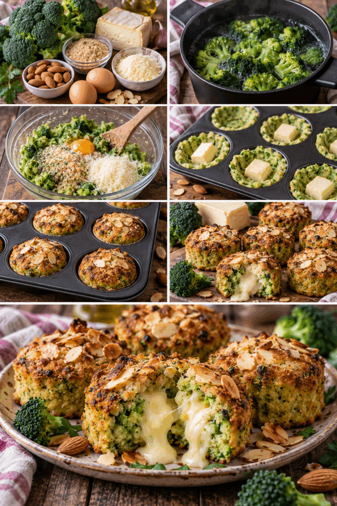Tortini di Broccoli con Cuore Filante di Taleggio e Mandorle – Lombardia
