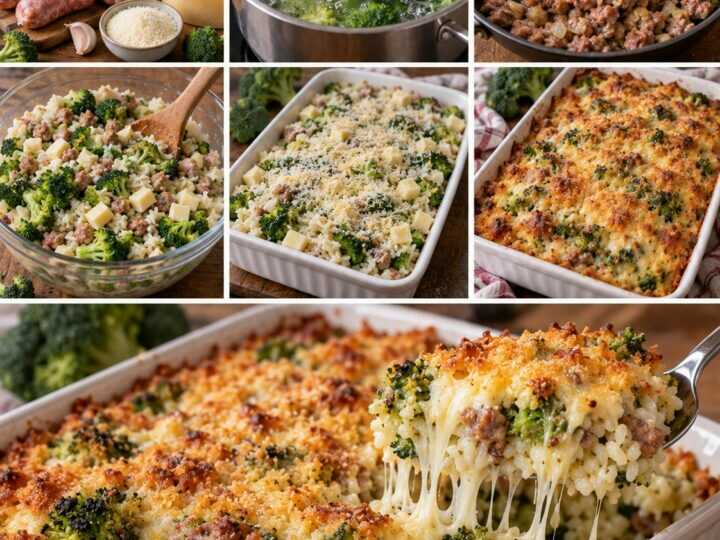 Riso al Forno con Broccoli, Salsiccia e Caciocavallo Filante – Calabria