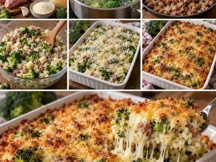 Riso al Forno con Broccoli, Salsiccia e Caciocavallo Filante – Calabria