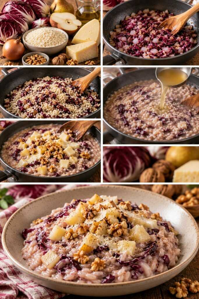 Risotto al Radicchio con Monte Veronese, Pere e Noci – Veneto