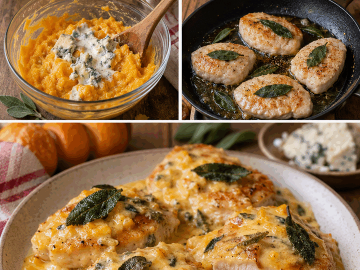 Medaglioni di Tacchino con Crema di Zucca, Gorgonzola e Salvia – Piemonte